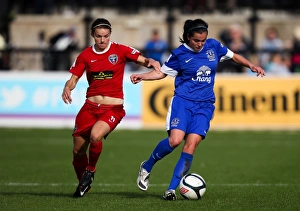 FA WSL Clash: Everton Ladies vs. Bristol Academy Women at Arriva Stadium (October 7, 2012) - Gwen Harries vs. Loren Dykes