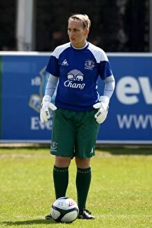 Images Dated 6th May 2012: FA WSL Showdown at Arriva Stadium: Dramatic Performance by Everton Ladies Goalkeeper Danielle Hill