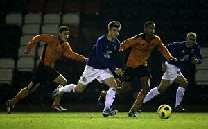 Images Dated 12th January 2011: FA Youth Cup: Garbutt vs Dell Showdown - Everton's Luke Garbutt vs Wolverhampton Wanderers Dominic