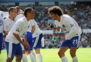 Fellaini and Pienaar: Everton's Unstoppable Duo Celebrate Second Goal vs. Aston Villa (25-08-2012)