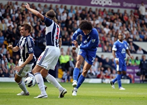 West Bromwich Albion 2 V Everton 0 : The Hawthorns : 01-09-2012 Prints: Fellaini vs Olsson & McAuley: Everton's Struggle Against West Bromwich Albion's Defense