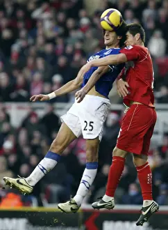 Fellaini vs Riggott: Heading Battle at Riverside Stadium - Everton vs Middlesbrough, Premier League, 2008