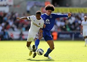 Images Dated 22nd September 2012: Fellaini's Battle: Everton's 3-0 Victory over Swansea City (September 22, 2012)