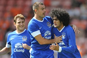 Framed Print : Fellaini's Disallowed Goal: A Bittersweet Moment for Everton at Southern's Testimonial (Blackpool v Everton, Bloomfield Road) Framed Print : Fellaini's Disallowed Goal: A Bittersweet Moment for Everton at Southern's Testimonial (Blackpool v Everton, Bloomfield Road)