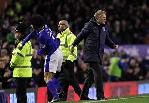 Everton 1 V Arsenal 1 : Goodison Park : 28-11-2012 Prints: Fellaini's Equalizer: Moyes and Everton Celebrate at Goodison Park (Everton 1-1 Arsenal)