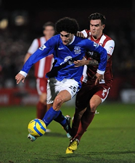 FA Cup : Round 3 : Cheltenham Town 1 V Everton 5 : Whaddon Road : 07-01-2013 Prints: Fellaini's Power