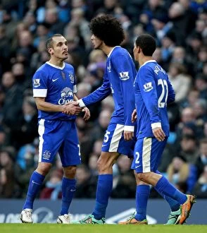 Images Dated 1st December 2012: Fellaini's Stunner: Dramatic Equalizer for Everton Against Manchester City (1-1)
