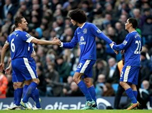 Images Dated 1st December 2012: Fellaini's Stunner: Everton's Equalizer in Dramatic 1-1 Draw at Manchester City (Dec 1, 2012)