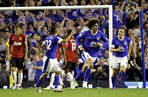 Everton 1 V Manchester United 0 : Goodison Park: 20-08-2012 Prints: Fellaini's Stunner: Everton's Historic First Goal Against Manchester United in 2012 (1-0)