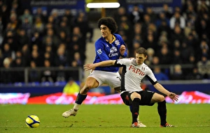 FA Cup - Round 4 - Everton V Fulham - 27 January 2012 Prints: Fierce Rivalry: A Battle for the Ball - Marouane Fellaini vs