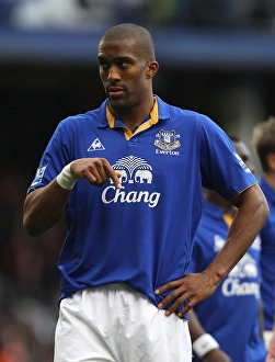 FA Cup - Round 5 - Everton V Blackpool - 18 February 2012 Prints: Fifth Round FA Cup Battle: Sylvain Distin of Everton vs Blackpool at Goodison Park (18 February 2012)