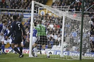 Images Dated 12th April 2008: Football - Birmingham City v Everton Barclays Premier League - St Andrews - 12 / 4 / 08 Joleon Lescott scores the first