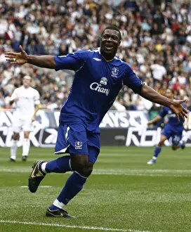 Football - Bolton Wanderers v Everton FA Barclays Premier League - The Reebok Stadium - 07 / 08 - 1 / 9 / 07 Evertons Yakubu celebrates after scoring his sides first goal on his debut Mandatory Credit: Action Images /