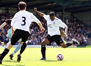 Football - Bury v Everton - Pre Season Friendly - Gigg Lane - 07 / 08 - 14 / 7 / 07 Evertons Victor Anichebe shoots at
