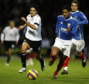 Football - Portsmouth v Everton Barclays Premier League - Fratton Park - 1 / 12 / 07 Evertons Mikel Arteta (L) and Portsmouths Glen Johnson Mandatory Credit: Action Images / Paul