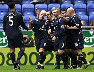 Football - Wigan Athletic v Everton Barclays Premier League - The JJB Stadium - 20 / 1 / 08 Andrew Johnson (2nd left)