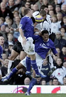 Images Dated 4th November 2006: Fulham v Everton - 4 / 11 / 06 Evertons Joleon Lescott and Leon Osman