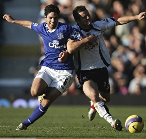 Images Dated 4th November 2006: Fulham v Everton - 4 / 11 / 06 Evertons Mikel Arteta and Fulhams Tomasz Radzinski