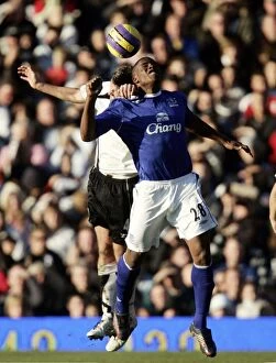 Images Dated 4th November 2006: Fulham v Everton - 4 / 11 / 06 Evertons Victor Anichebe in action against Fulhams Franck Queudrue