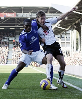 Images Dated 4th November 2006: Fulham v Everton - 4 / 11 / 06 Fulhams Brian McBride in action against Evertons Joseph Yobo