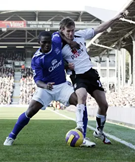 Fulham v Everton - 4 / 11 / 06 Fulhams Brian McBride in action against Evertons Joseph Yobo