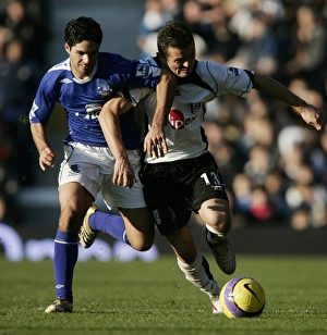 Images Dated 4th November 2006: Fulham v Everton - 4 / 11 / 06 Fulhams Tomasz Radzinski and Evertons Mikel Arteta