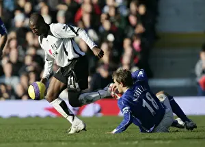 Fulham v Everton 4 / 11 / 06 Luis Boa Morte - Fulham in action against Everton