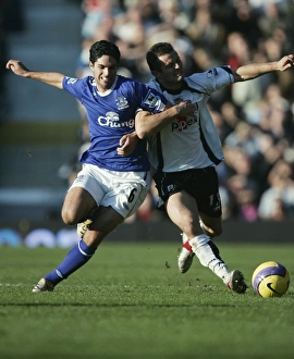 Images Dated 4th November 2006: Fulham v Everton 4 / 11 / 06 Tomasz Radzinski Fulham in action against Mikel Arteta