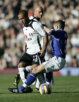 Fulham v Everton Gallery: Fulham v Everton - 4 / 11 / 06 Wayne Routledge in action against Leon Osman