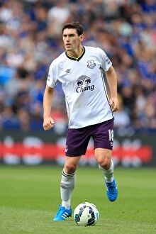 Images Dated 16th August 2014: Gareth Barry in Action: Everton vs. Leicester City, Premier League Showdown