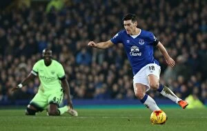 Capital One Cup - Everton v Manchester City - Semi Final - First Leg - Goodison Park Collection: Gareth Barry Faces Manchester City in Capital One Cup Semi-Final at Goodison Park