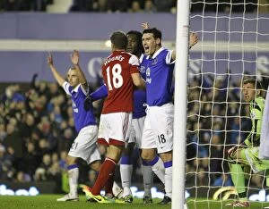 Everton 4 v Fulham 1 : Goodison Park : 14-12-2013 Collection: Gareth Barry Hat-Trick: Everton's 4-1 Crushing Victory Over Fulham (14-12-2013, Goodison Park)