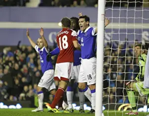 Everton 4 V Fulham 1 : Goodison Park : 14-12-2013 Prints: Gareth Barry Hat-Trick: Everton's 4-1 Crushing Victory Over Fulham (14-12-2013)