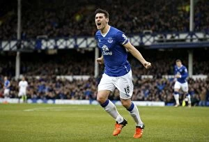 Images Dated 24th January 2016: Gareth Barry Scores First Goal for Everton: Everton 1-0 Swansea City, Barclays Premier League
