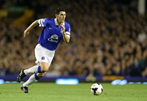 Season 2013-14 Prints: Gareth Barry Scores the Winning Goal: Everton's 3-2 Triumph over Newcastle United at Goodison Park (BPL 2013)