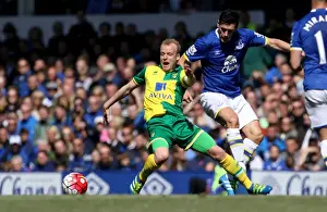 Gareth Barry vs. Steven Naismith: Intense Tackle at Goodison Park - Everton vs. Norwich City, Barclays Premier League