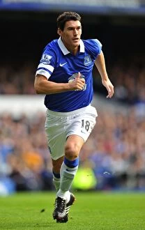 Images Dated 19th October 2013: Gareth Barry's Leadership: Everton's 2-1 Victory Over Hull City (October 19, 2013, Goodison Park)
