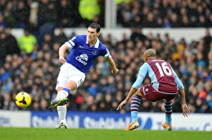Everton 2 V Aston Villa 1 : Goodison Park : 01-02-2014 Prints: Gareth Barry's Leadership: Everton's Triumphant 2-1 Victory over Aston Villa (01-02-2014)