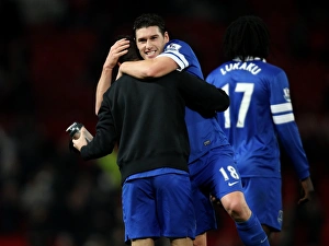 Manchester United 0 V Everton 1 : Old Trafford : 04-12-2013 Prints: Gareth Barry's Milestone Goal: Everton's 1-0 Victory over Manchester United at Old Trafford (December 4)