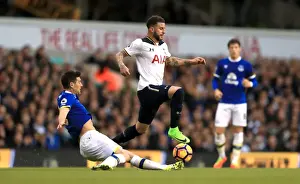 Tottenham Hotspur V Everton - White Hart Lane Prints: Gareth Barry's Slide Tackle on Kyle Walker: Everton vs
