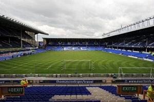 Goodison Park Collection: Grandstand View: Experience Everton Football Club's Home at Goodison Park