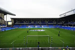 Goodison Park Prints: A Grandstand View of Goodison Park: Everton Football Club's Iconic Home Stadium