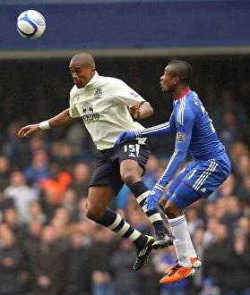 Images Dated 19th February 2011: Head-to-Head at Stamford Bridge: Distin vs. Kalou in the FA Cup Fourth Round Replay - Chelsea vs