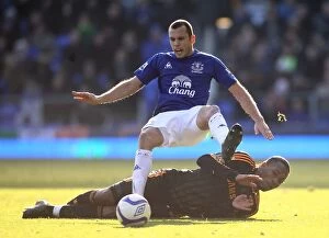 29 January 2011 Everton v Chelsea Collection: Heitinga vs. Drogba: Everton vs. Chelsea's Intense FA Cup Fourth Round Battle at Goodison Park