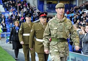 Images Dated 14th November 2010: Honoring Our Heroes: Everton Football Club's Tribute to Servicemen Before Kick-off vs