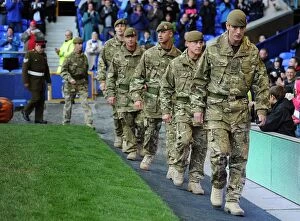 Images Dated 14th November 2010: Honoring Servicemen: Everton Football Club's Goodison Park Pre-Match Ceremony (Everton vs)