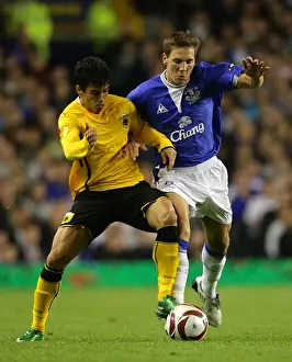 Everton V AEK Athens Prints: Intense Battle for the Ball: Everton vs AEK Athens - UEFA Europa League, Goodison Park
