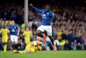 Everton V Chelsea - Goodison Park Prints: Intense Battle: Lukaku vs Cahill at Goodison Park - A Premier League Showdown