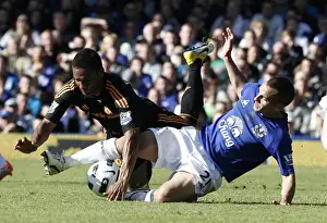 22 May 2011 Everton V Chelsea Prints: Intense Battle: Osman vs. Malouda at Goodison Park - Everton vs