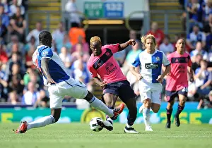 Intense Battle: Saha vs Samba - Everton vs Blackburn Rovers, Premier League (2010)
